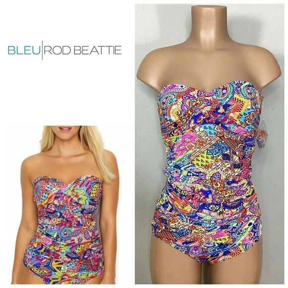 BLEU Rod Beattie tummy control tankini set. 6-top/8-bottom. NWT